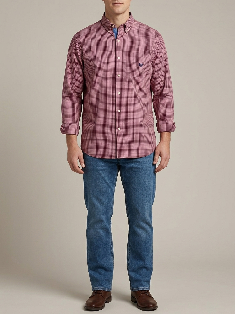 Chaps Ralph Lauren Easy Care Checked Button Down Shirt L